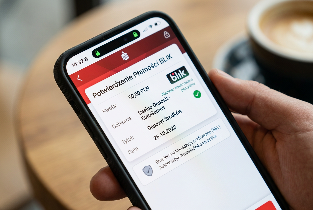 Wizualizacja płatności BLIK w kasynie mobilnym